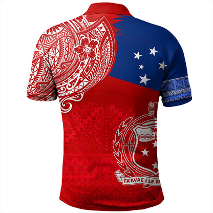 Samoa Polo Shirt Polynesian Flag With Coat Of Arms