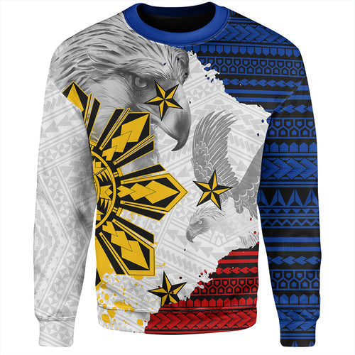 Philippines Sweatshirt Eagles Filipino Sun Flag Grunge Style