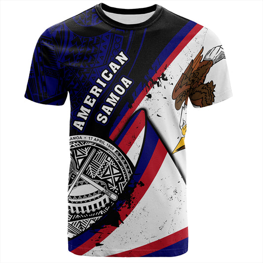 American Samoa T-Shirt Polynesia Flag Shoul Style