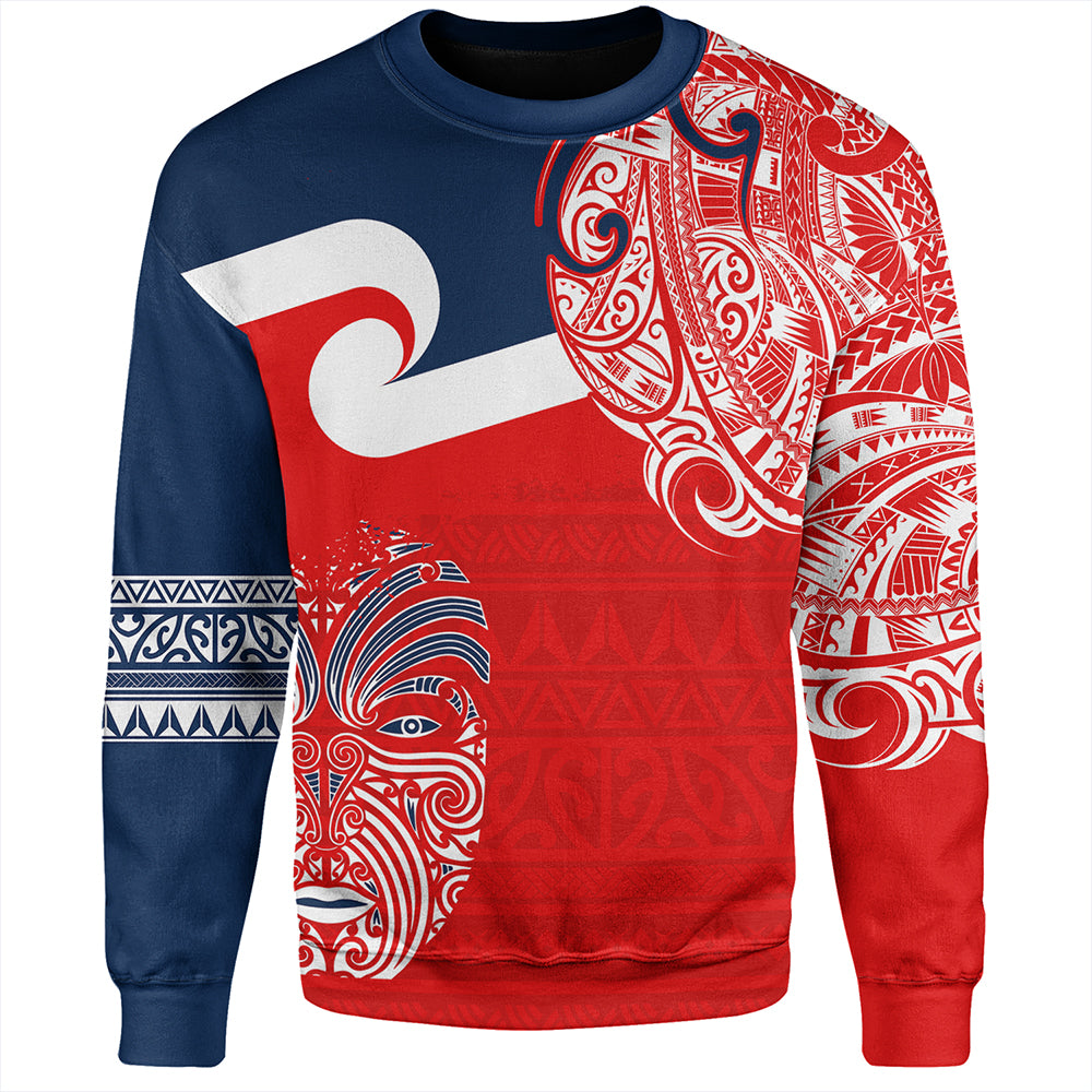 New Zealand Sweatshirt Tino Rangatiratanga Maori Mask
