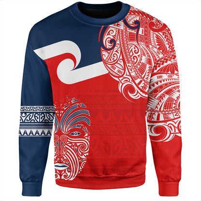 New Zealand Sweatshirt Tino Rangatiratanga Maori Mask