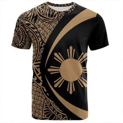 Philippines T-Shirt Coat Of Arm Lauhala Gold Circle