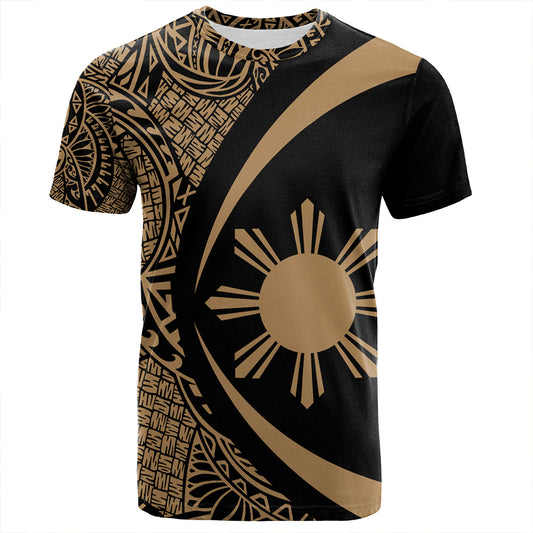 Philippines T-Shirt Coat Of Arm Lauhala Gold Circle
