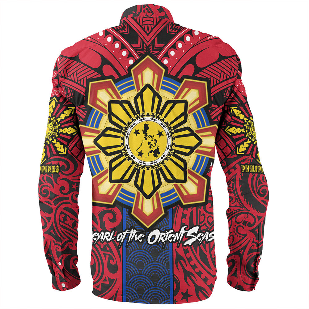 Philippines Long Sleeve Shirt The Story of Lapu-Lapu Pearl of the Orient Seas Tribal Pride