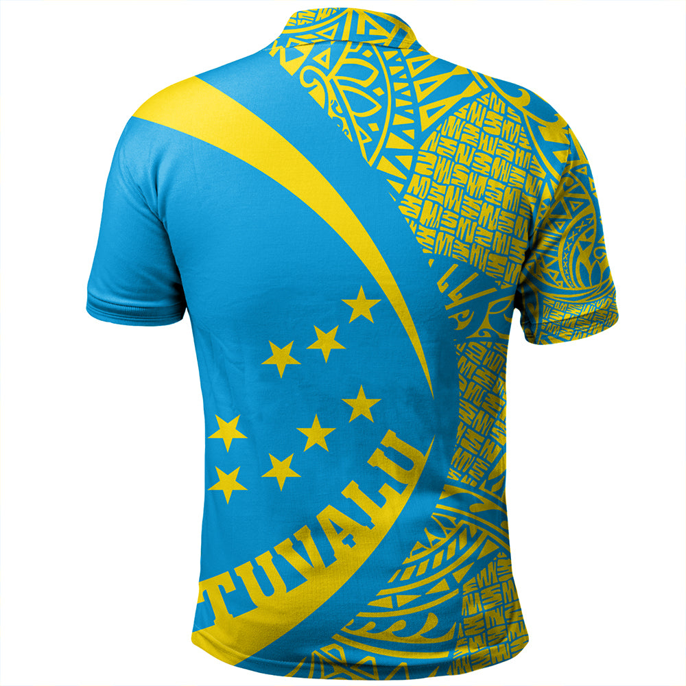 Tuvalu Polo Shirt Coat Of Arm Lauhala Circle