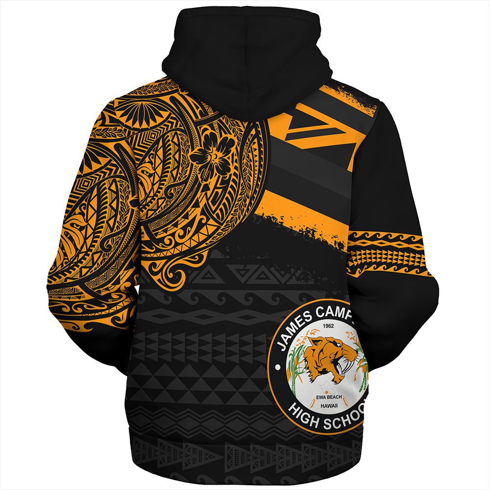 Hawaii Sherpa Hoodie James Campbell High School Flag With Crest Style