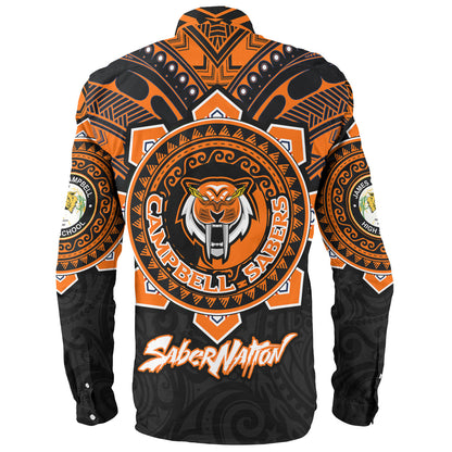 Hawaii Long Sleeve Shirt Custom James Campbell High School SaberNation Super Sabers Tribal Style