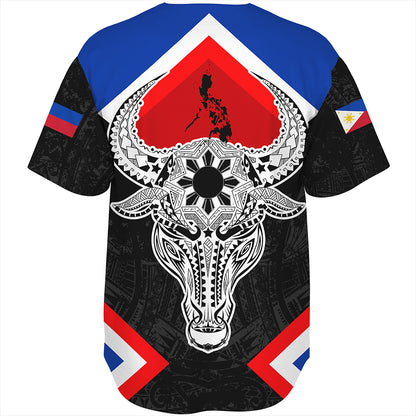 Philippines Baseball Shirt Water Buffalo Sun Tribal Style