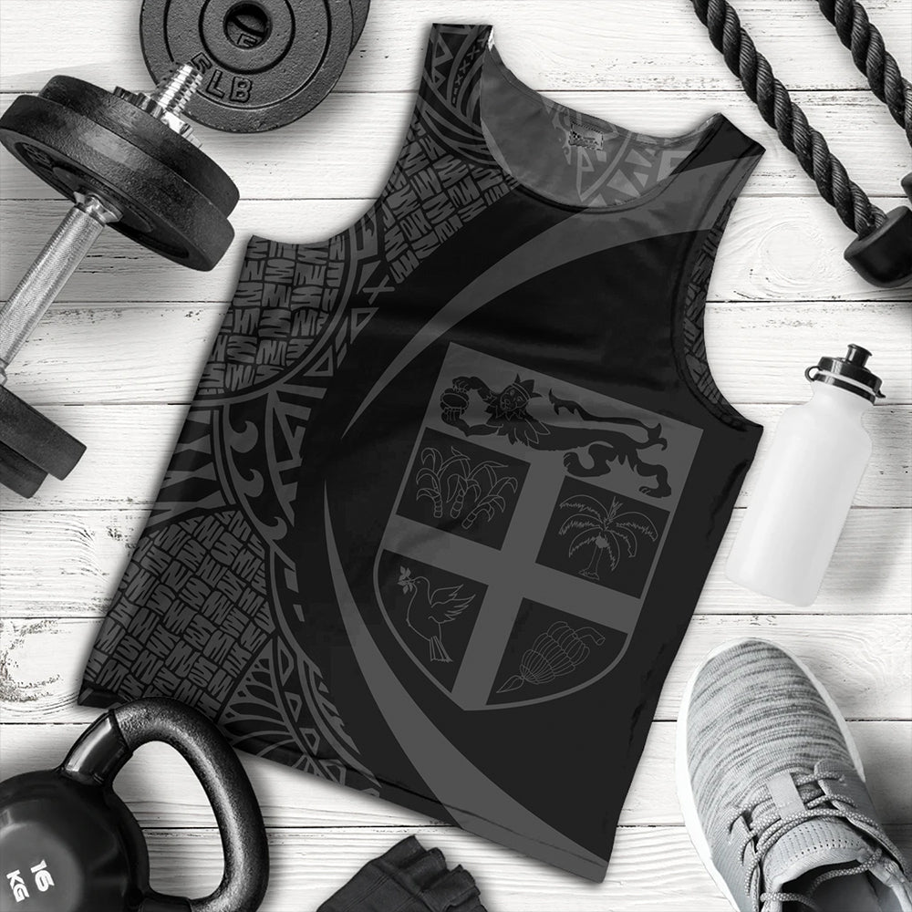 Fiji Tank Top Coat Of Arm Lauhala Gray Circle