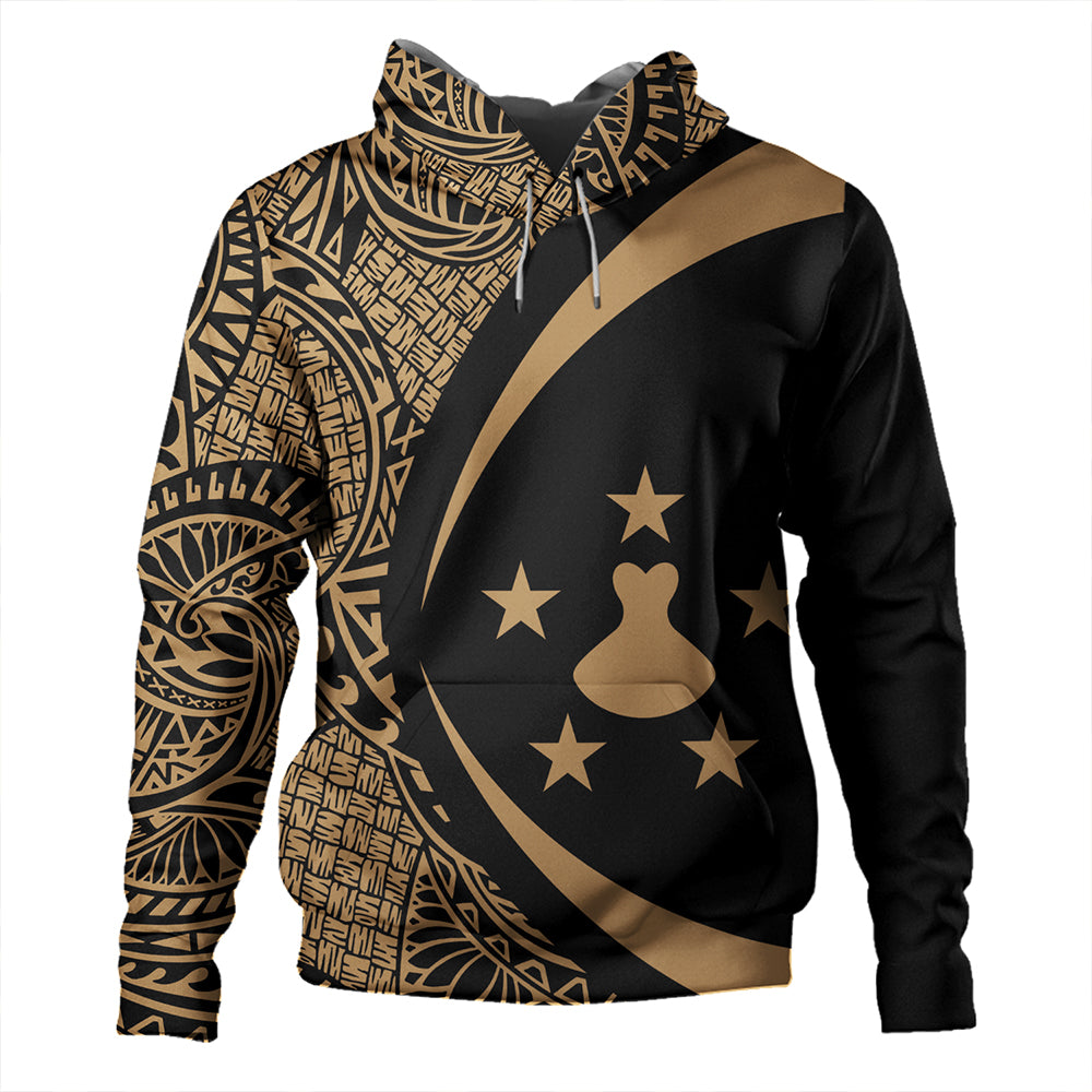 Austral Islands Hoodie Coat Of Arm Lauhala Gold Circle