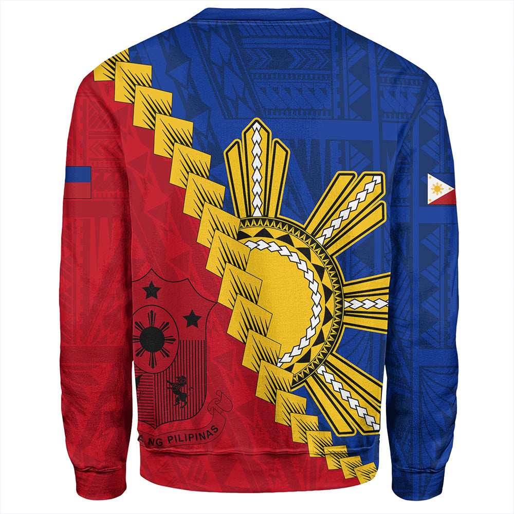Philippines Sweatshirt Philippines Sun Polynesian With Flag