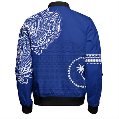 Chuuk Bomber Jacket Polynesian Flag With Coat Of Arms