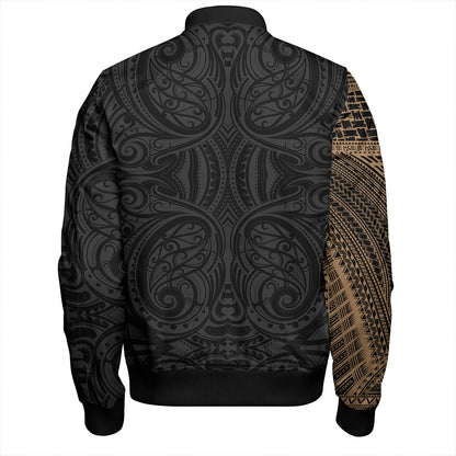 Samoa Tribal Maori Tattoo Roman Reigns Bomber Jacket Gold