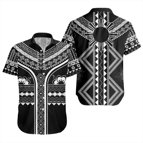 Philippines Short Sleeve Shirt Tattoo Tribal Batok Symbols