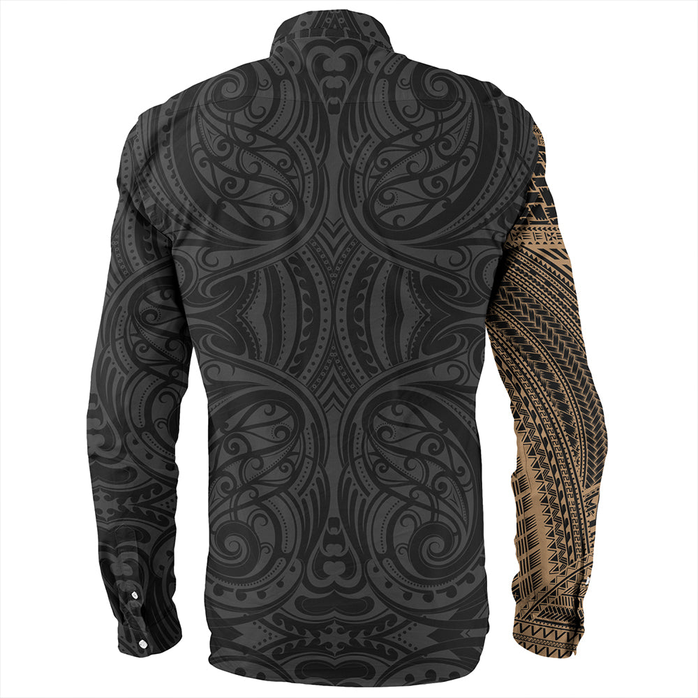 Samoa Tribal Maori Tattoo Roman Reigns Long Sleeve Shirt Gold