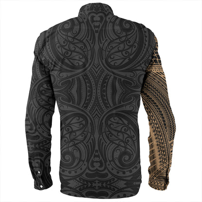 Samoa Tribal Maori Tattoo Roman Reigns Long Sleeve Shirt Gold