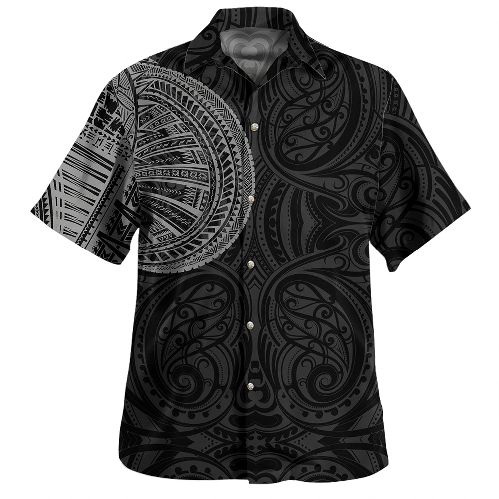 Samoa Tribal Maori Tattoo Roman Reigns Hawaiian Shirt Gray