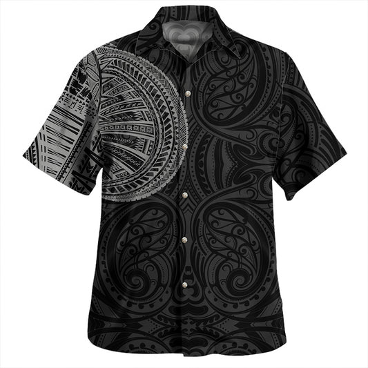 Samoa Tribal Maori Tattoo Roman Reigns Hawaiian Shirt Gray