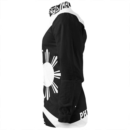 Philippines Long Sleeve Shirt Coat Of Arm Lauhala White Circle