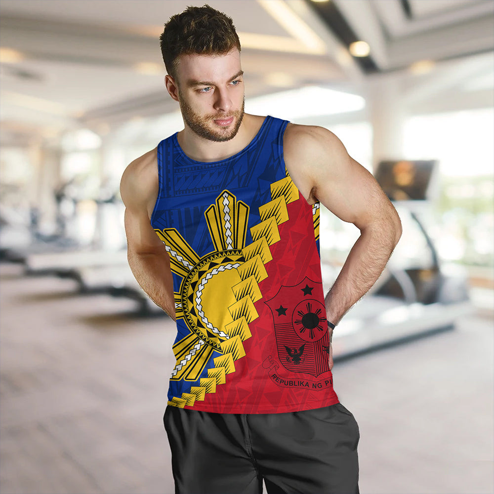 Philippines Tank Top Philippines Sun Polynesian With Flag