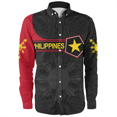 Philippines Long Sleeve Shirt Custom Polynesian Filipino Simple Style