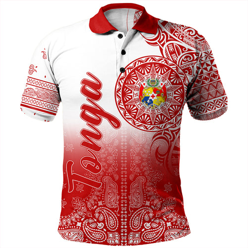 Tonga Polo Shirt Custom Pattern Ngatu With Paisley Style