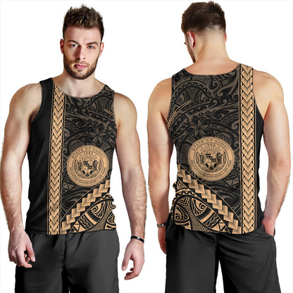 Hawaii Tank Top Tribal Polynesian Coat Of Arms Gold
