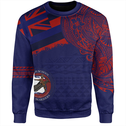 Hawaii Sweatshirt Waianae High School With Crest Style