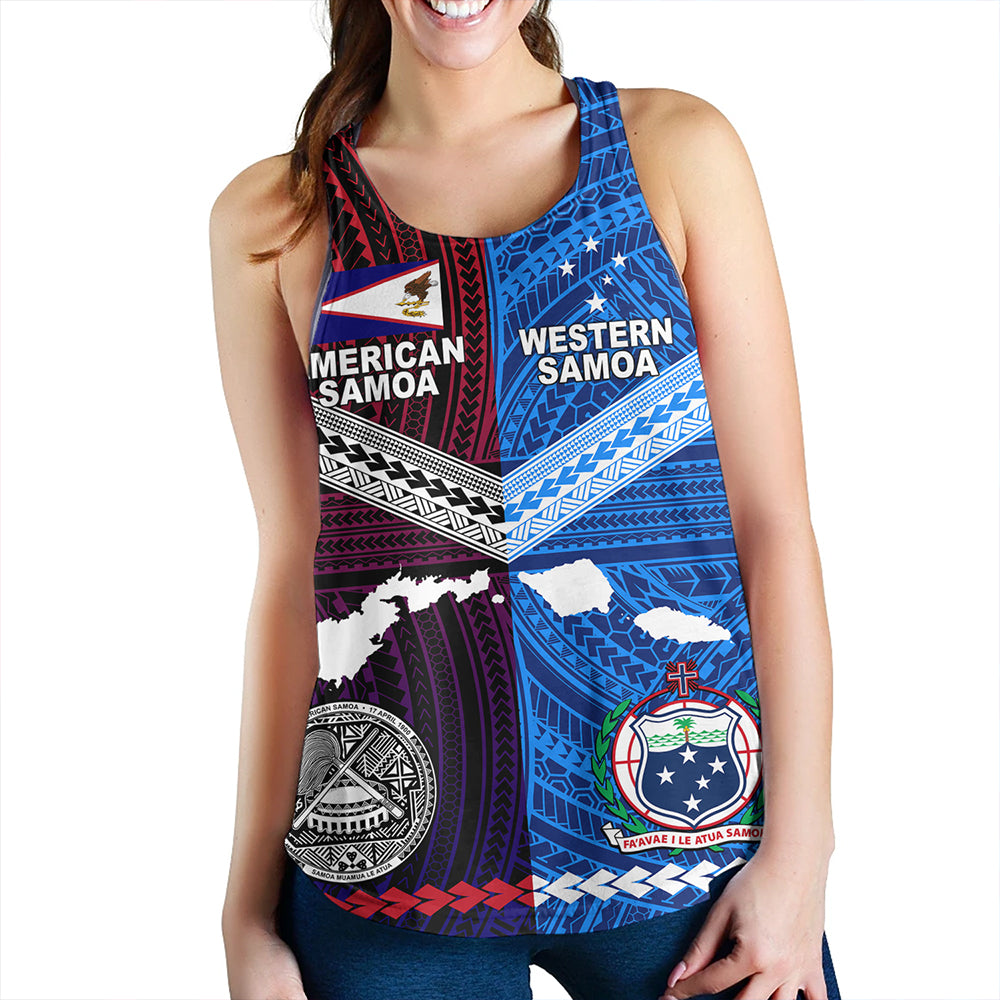 American Samoa And Western Samoa Polynesian Tattoo Together Women Tank
