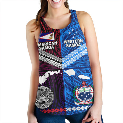 American Samoa And Western Samoa Polynesian Tattoo Together Women Tank