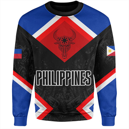 Philippines Sweatshirt Water Buffalo Sun Tribal Style
