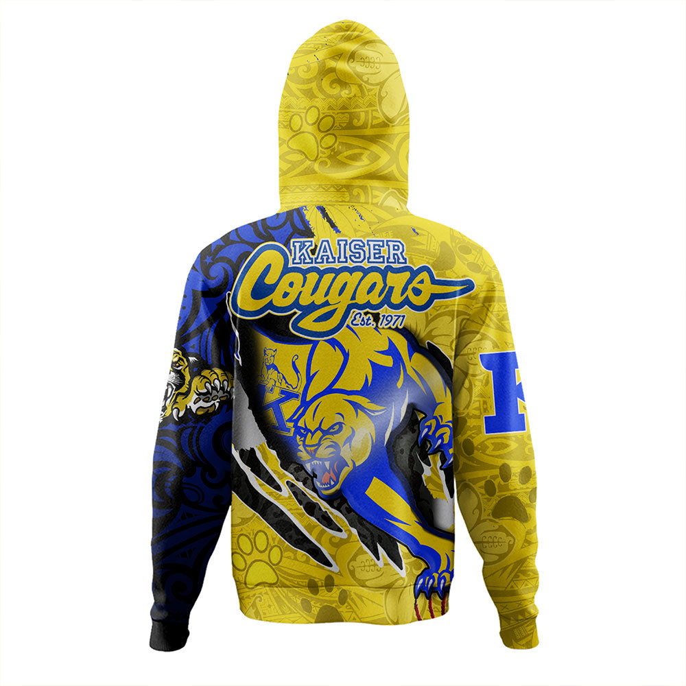 Hawaii Hoodie Custom Henry J. Kaiser High School Super Cougar Arm Sleeve Polynesian Tattoo