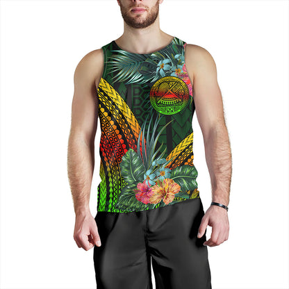 American Samoa Tank Top Polynesian Tropical Style Flower