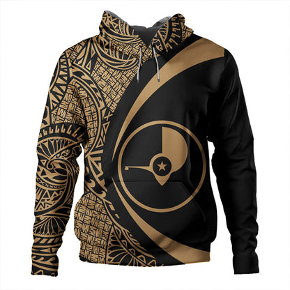 Yap Hoodie Coat Of Arm Lauhala Gold Circle