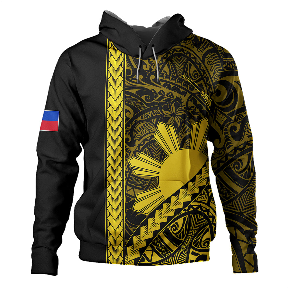 Philippines Hoodie Tribal Polynesian Sun Yellow