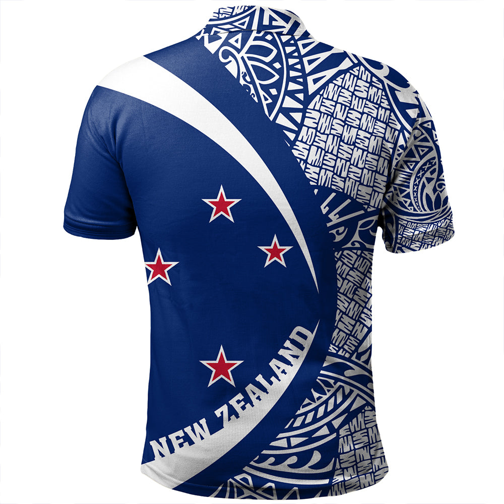 New Zealand Polo Shirt Coat Of Arm Lauhala White Circle
