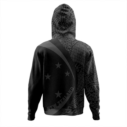 New Zealand Hoodie Silver Fern Lauhala Gray Circle