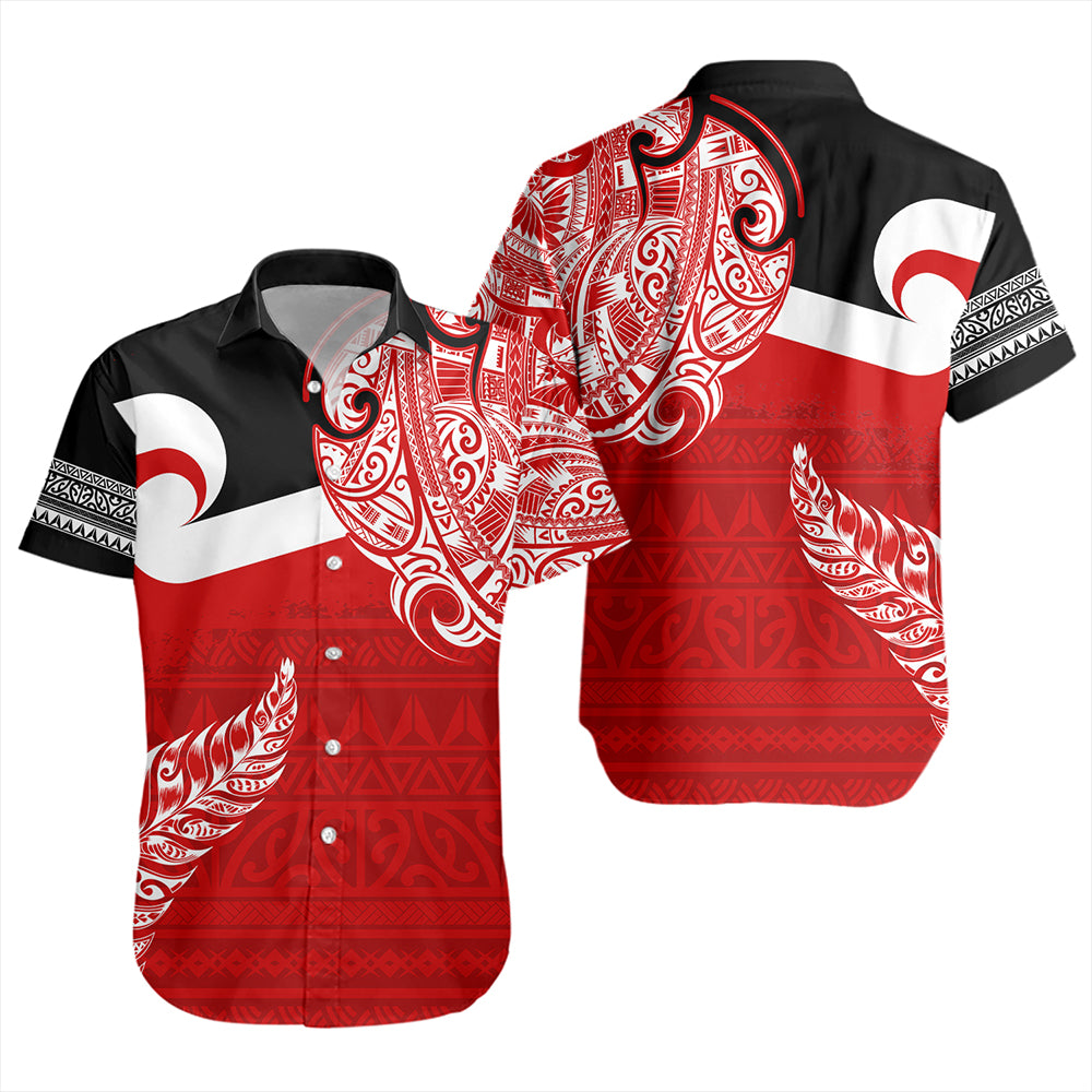 New Zealand Short Sleeve Shirt Tino Rangatiratanga Maori With Silver Fern