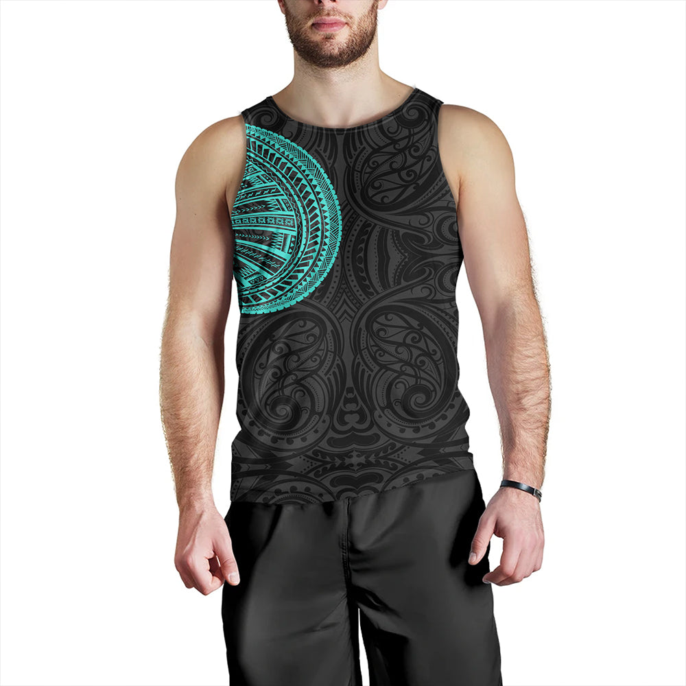 Samoa Tribal Maori Tattoo Roman Reigns Tank Top Turquoise