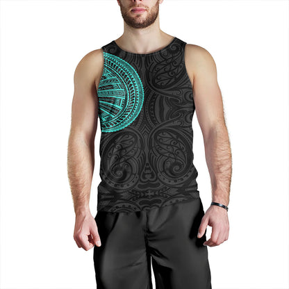 Samoa Tribal Maori Tattoo Roman Reigns Tank Top Turquoise