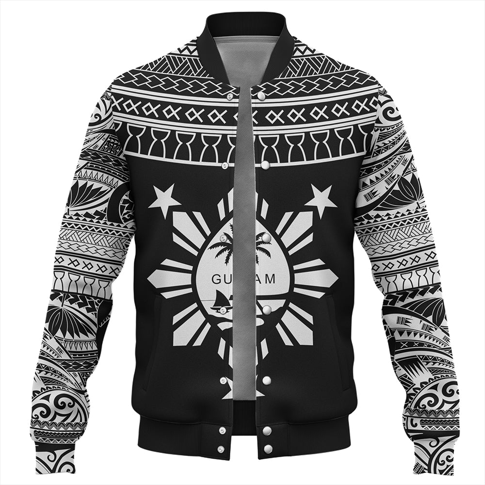 Guam Seal With Philippines Filipinos Sun Baseball Jacket Tribal Island