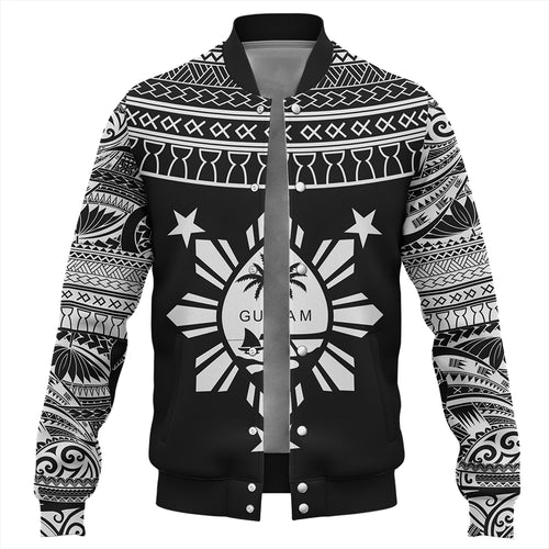Guam Seal With Philippines Filipinos Sun Baseball Jacket Tribal Island