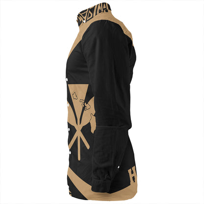 Hawaii Long Sleeve Shirt Kanaka Maoli Hawaiian Map Lauhala Circle