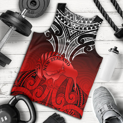 New Zealand Tank Top Maori Kiwi Bird Symbols Map