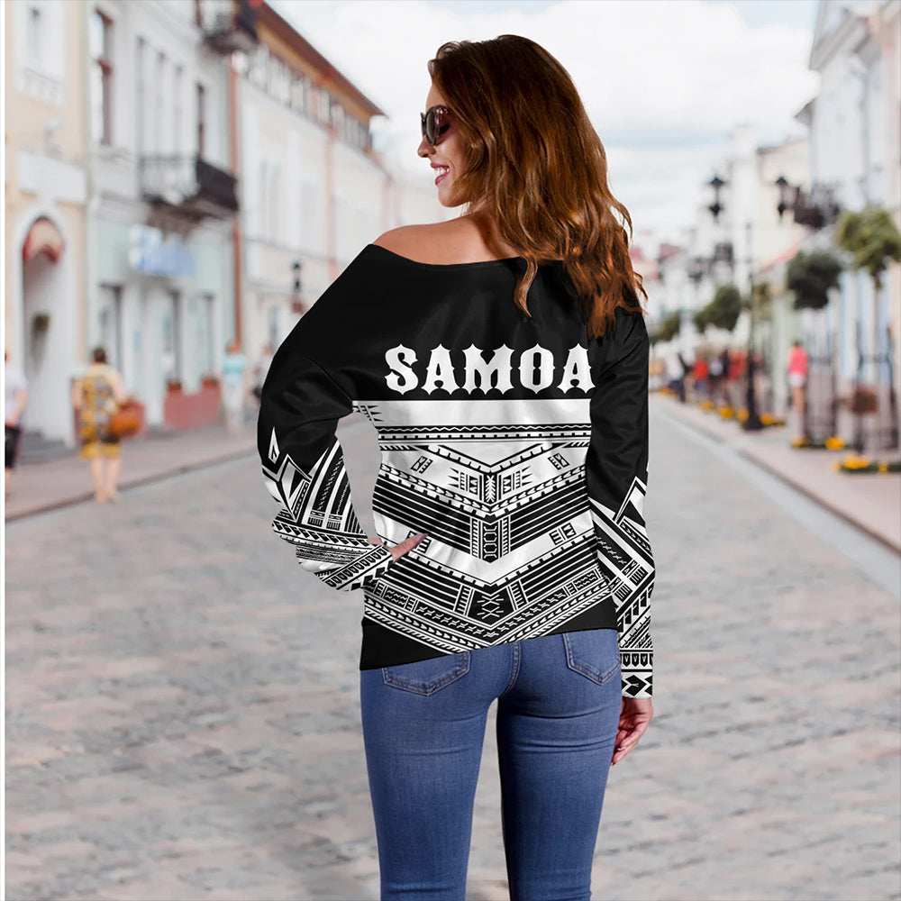 The Samoan Chief Off Shoulder Sweatshirt Black