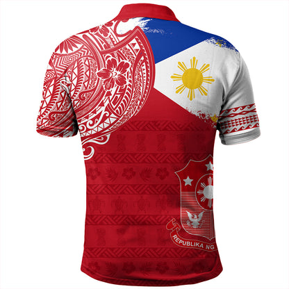 Philippines Polo Shirt Polynesian Flag With Coat Of Arms