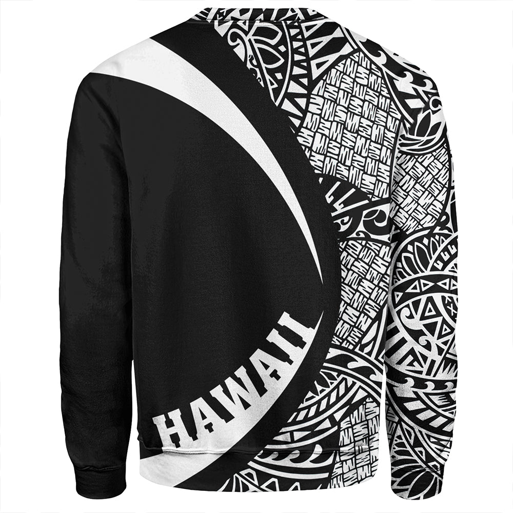 Hawaii Sweatshirt Coat Of Arm Lauhala White Circle