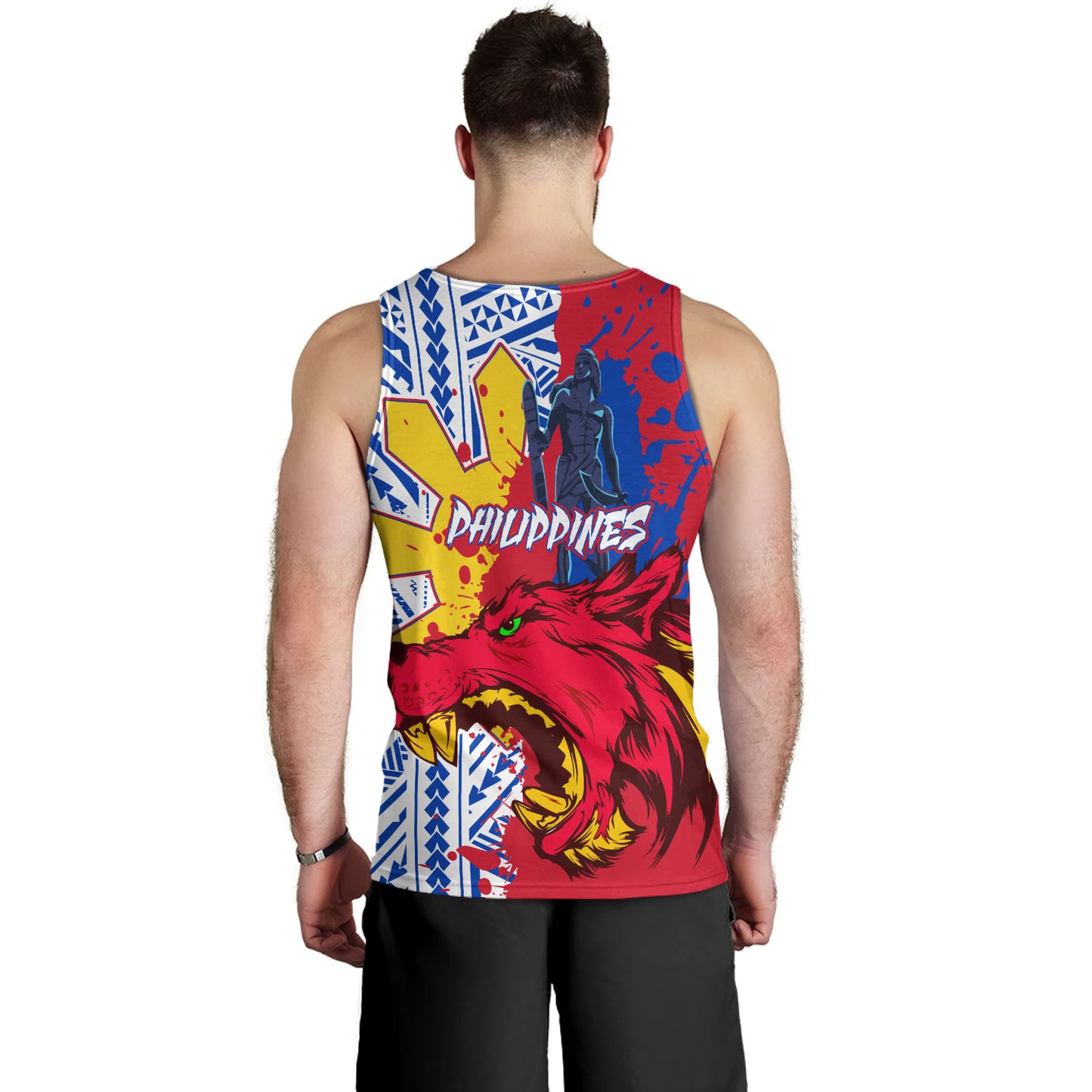 Philippines Filipinos Tank Top Custom Lapu-Lapu And The Wolf Tribal Polynesian Style