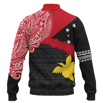 Papua Baseball Jacket Melanesian Flag With Coat Of Arms