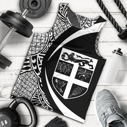 Fiji Tank Top Coat Of Arm Lauhala White Circle